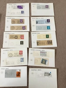 Vintage Job lot Various Hertfordshire postmarks & Stamps From 1937 onwards #106 - Picture 1 of 11