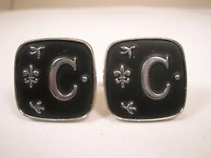 C Monogram Initial Letter Vintage Cuff Links charles chris clem clete clyde cliv - Picture 1 of 8