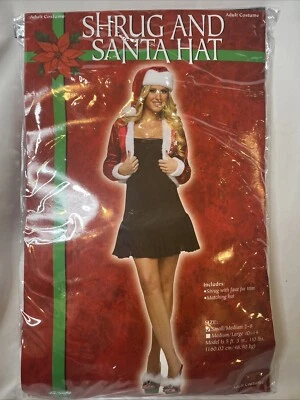 Sombrero de Papá Noel encogimiento de hombros y adulto Navidad Disfraz Rojo S/M 2-8 Mujer Foto 1 de 3