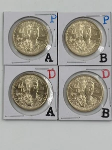 2025 P/D/A/B DOLLARO SACAGAWEA NATIVI AMERICANI da Rotoli 4 MONETE⭐SPEDIZIONE PRONTA 2⭐ - Foto 1 di 3