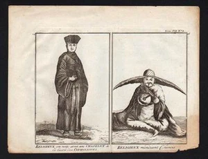 Gravure de Picart de 1728 RELIGIEUX MENDIANT CHINOIS et RELIGIEUX BOUDDHISTE - Imagen 1 de 1