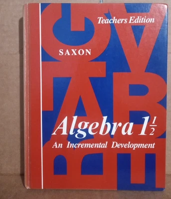 Saxon - ALGEBRA 1  1/2  TEACHERS EDITION --1983  Hardcover  - Image 1 of 4
