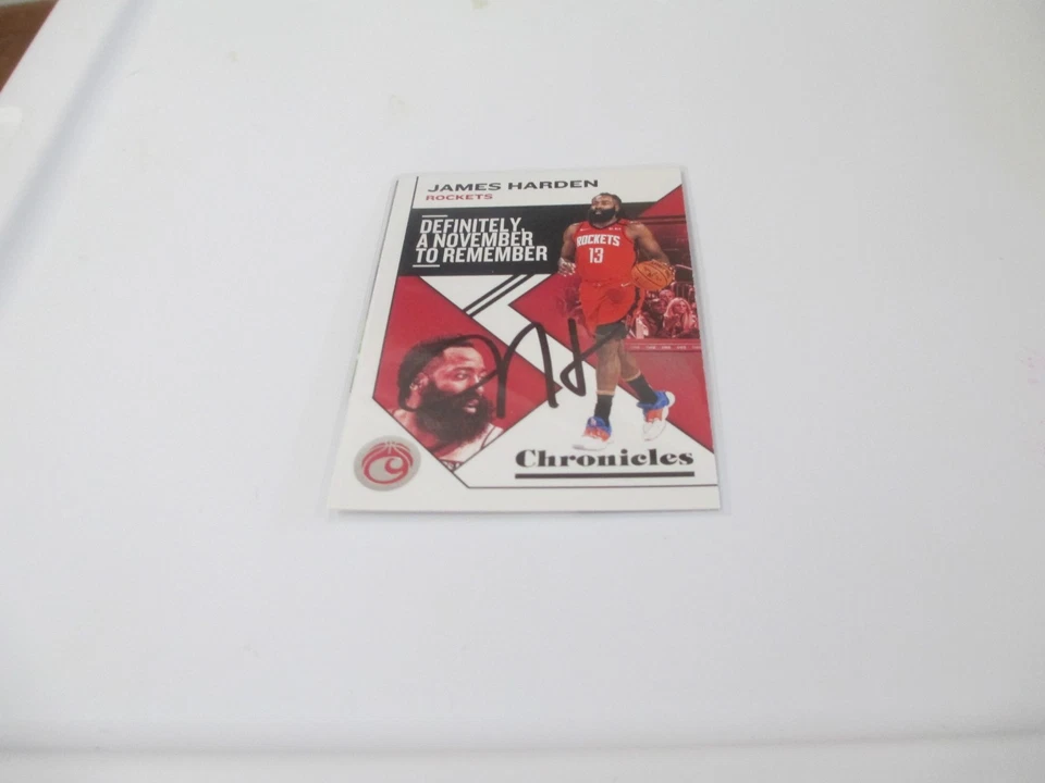 Tarjeta de baloncesto 2020 Panini Chronicles James Harden Houston Rockets autógrafo Foto 1 de 2