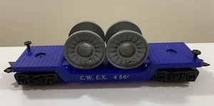 MARX Train - 4566 C.W.E.X. DEPRESSED CENTER FLATCAR w/ REELS - Picture 1 of 4