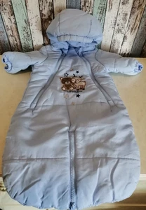 Baby Schlafsack Gr. 50/58, Winter, Orsolino, Blau mit Rentiermotiv - Bild 1 von 4