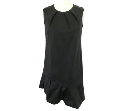 VANESSA BRUNO Vestido recto asimétrico negro F 38 US 6 algodón elástico Foto 1 de 4