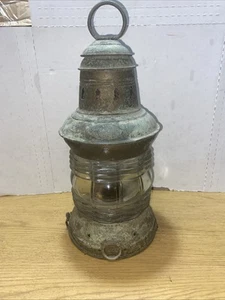 Triplex Boat Lantern Wired By National Marine Lamp Co. Antique Lamp - Picture 1 of 11