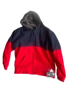 Polo uomo U.S. Assn. nuova Felpa con cappuccio zip intera taglia XL foderata manica ling calda comoda - Foto 1 di 13