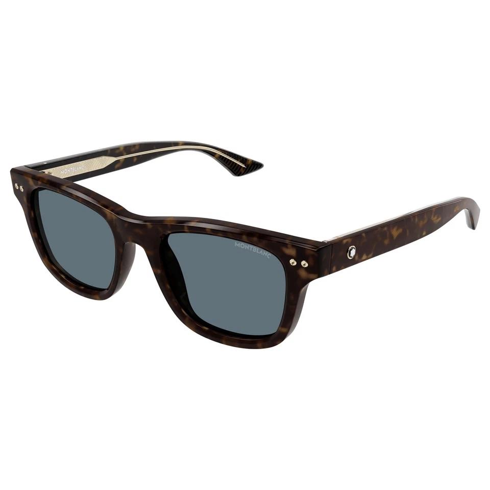 Montblanc MB0254S 002 Mens Authentic Sunglasses Havana/Blue 53mm -