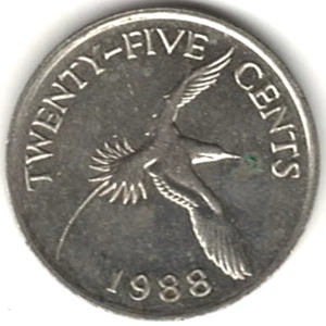 Veinticinco centavos 1988 ~ Bermudas ~ B-7019 - Imagen 1 de 4