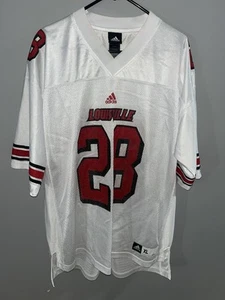 Adidas University of Louisville Cardinals #28 White Football Jersey Mens XL - Picture 1 of 13