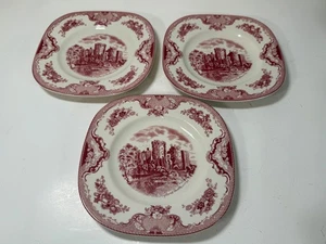 7er Set Johnson Bros Old Britain Schlösser rosa Ragland Castle quadratische Salatteller  - Bild 1 von 4