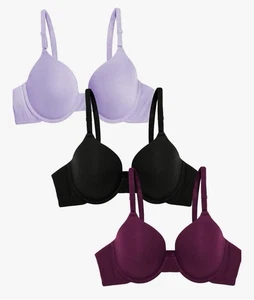 Fruit of the Loom Women's Smooth Cotton T-Shirt Bra 3-Pack 38C - Picture 1 of 10