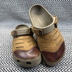 Crocs HERREN 8 Yukon Vista Leder Clogs Braun Freizeit Komfort Slipper Schuhe - Bild 1 von 8