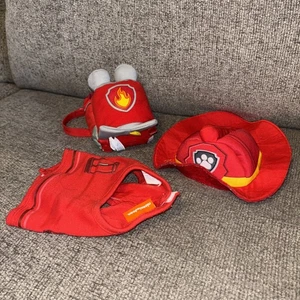 Build a Bear Paw Patrol Marshall Feuerwehr Welpe Action Pack Kragen Kleidung Set - Bild 1 von 15