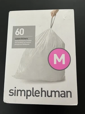 SIMPLYHUMAN SimpleHuman Code M Custom Fit Drawstring Trash Bags 45L / 12 Gallon - 60 count