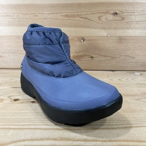 Neu ohne Karton Oofos OOmg Bootie Damengröße 8 blau Stiefeletten Erholung zum Überziehen gesteppt - Bild 1 von 9