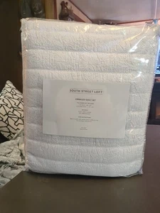 South Street Loft Crinkled Quilt Set Full Queen 88" X 90" Quilt 2 Pillow Shams - Picture 1 of 5