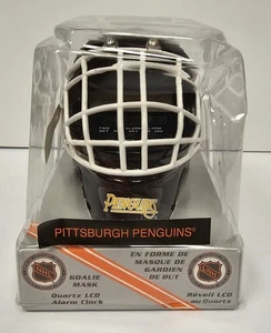 Pittsburgh Penguins Mini Goalie Mask And Quartz LCD Alarm Clock - Picture 1 of 6