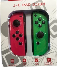 Per Nintendo Switch Joy Con L & R Bluetooth Wireless Gamepad Rosa Caldo/Verde Neon - Foto 1 di 5