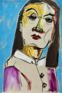 Unbreakable Gaze – Original Acrylic Painting on Canvas (12x18”) Signed by Lisa - Picture 1 of 6