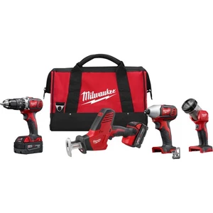 Milwaukee M18 Cordless 4-Tool Combo Kit, Model# 2695-24 - Picture 1 of 13