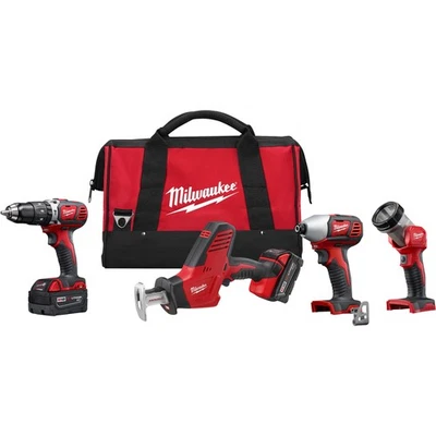 Milwaukee M18 Cordless 4-Tool Combo Kit, Model# 2695-24 - Image 1 of 4