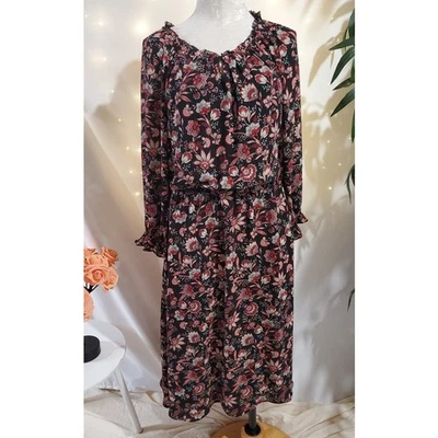 Talbots Floral Scalloped Ruffle Button Maxi Dress Womens Size LP Cottagecore - Image 1 of 4