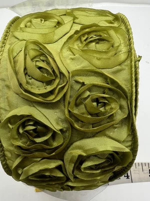 Unbranded 3"x 5 yds Green Rosettes Wired Edged Ribbon - Image 1 of 3