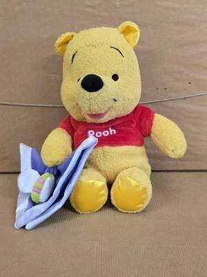 Original Disney Plush Rattle Winnie The Pooh With Lovey Blanket With Honey Bee - Image 1 of 4