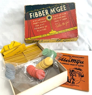 Vintage FIBBER MCGEE Word Strategy Party Game COMPLETE NBC Radio Comedy 1936 - Image 1 of 4