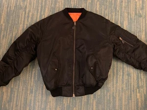 2000s Alpha Industries Flyers Jacket MEDIUM MA-1 Black Flight Reversible KOREA - Bild 1 von 8