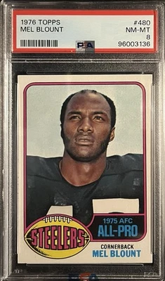 1976 Topps Mel Blount #480 Pittsburgh Steelers PSA 8 (NM-MT) HOF - Image 1 of 2