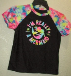 Wonder Nation Mädchen UPF 50+ Sonnenschutz Rashguard Schwimmshirt-Größe XL 14/16 - Bild 1 von 3