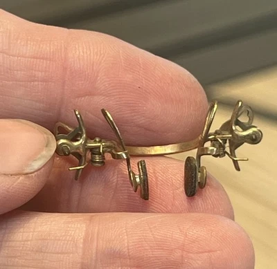 Pieza nariz sin montura chapada en oro Pince Nez 1910 nuevo stock antiguo gafas francesas Foto 1 de 4