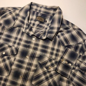 Pendleton blau kariert Perlen Druckknopf Langarm Baumwolle Herren XLarge - Bild 1 von 7