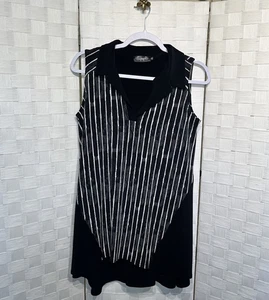 Blusa sin mangas Sympli sin mangas con líneas pintadas negras jersey sin mangas talla 8 - Imagen 1 de 10