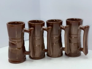 Vintage Frankoma Expresso Chocolate Cappucino Cups Mugs Plainsman Brown #26DC - Picture 1 of 8