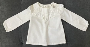 Blusa Oliver & RAIN 24M para niños pequeños nueva sin etiquetas, cuello con volantes - Imagen 1 de 7