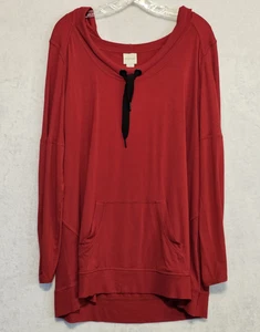 Chicos Zenergy Sudadera con Capucha Pullover Mujer 3 Rojo Canguro Bolsillos Cordón Cinta - Imagen 1 de 5