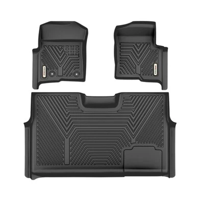 Floor Mats Liner Set All-Weather For 2010-2014 Ford F-150 F150 SuperCrew Cab TPE - Image 1 of 4