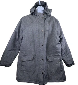 Parka Lands End Talla XL Abrigo de Invierno Acolchado Cintura Ajustada Capucha Bolsillos Minimalistas - Imagen 1 de 19
