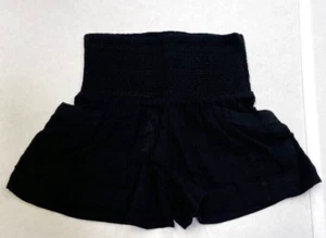 Anthropologie Womens Shirred The Kaveri Smocked High-Waisted Shorts Black XL - Picture 1 of 8