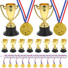 Mini Plastic Gold Trophy Cups for Kids Sports and Parties - Medals Included-GU