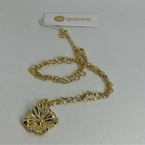 Gorjana New Camila Floral Charm Necklace 18K Gold Plated Brass - Picture 1 of 2