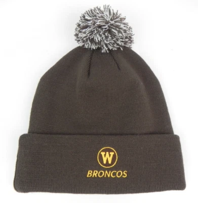 WESTERN MICHIGAN BRONCOS NCAA BEANIE POM TOW WINTER KNIT SKULL CAP HAT NWT! - Image 1 of 4