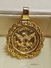 American Eagle Scales Gold Bullion Coin Shape only Pendant 14k Yellow Gold