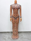 Multi Color Crystals Transparent Sexy Jumpsuit Performance Stretch Stage Party