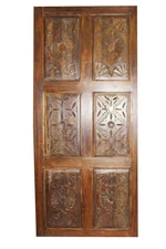 Antique CARVED DOOR Panel, Interior Door, Artisan Hand Carved RECLAIMED Wooden