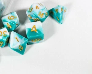 SPIRIT LIFE DUAL COLOR SWIRL GREEN/WHITE Dice BrycesDice DnD Polyhedral - Picture 1 of 2